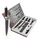 Juego Kit Set Cuchillos Todo En Uno 6 Piezas Profesionales Color Negro