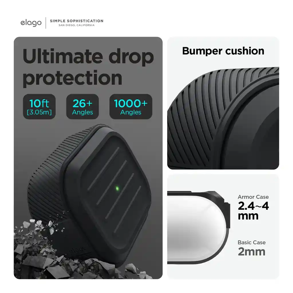 Elago Estuche Para Airpods Pro 2 / Pro Armor En Negro