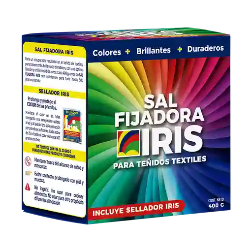 Sal Fijadora Iris + Sellador Textil Tela Ropa Biodegradable