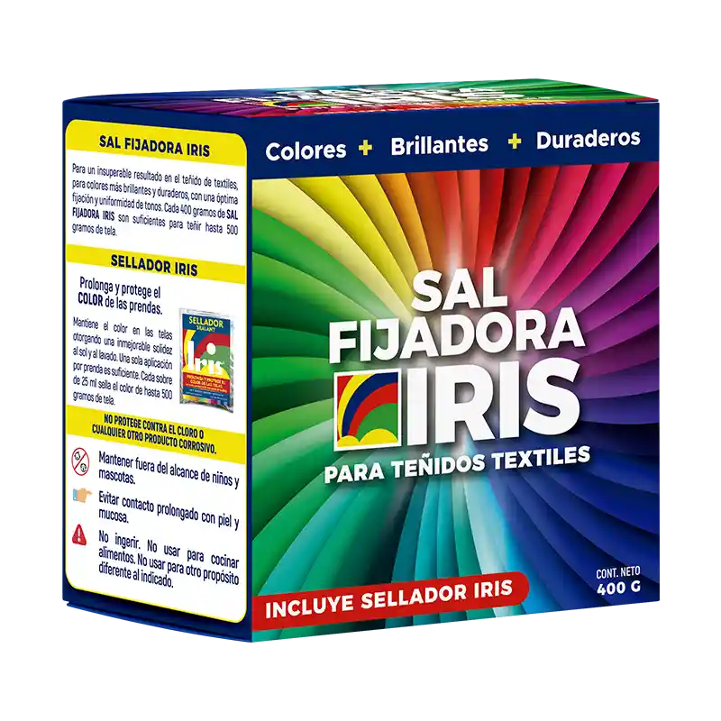 Sal Fijadora Iris + Sellador Textil Tela Ropa Biodegradable