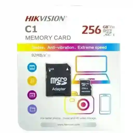 Tarjeta Micro Sd 256gb 92mbs Hikvision C1 | Alta Velocidad