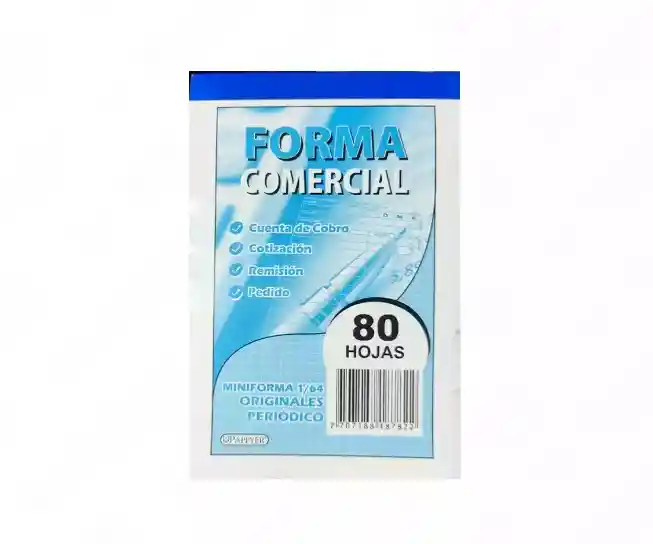 Facturero Pequeño Forma Comercial Mini Forma 1/64 Originales Periódico X 80 Hojas Pappyer