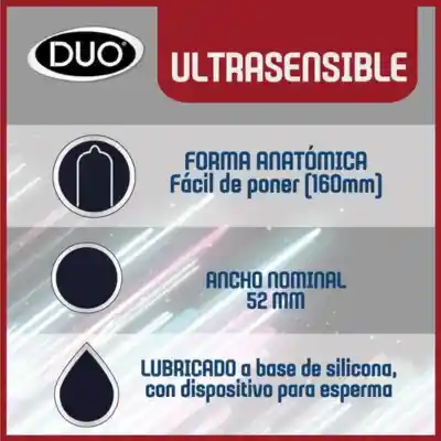 Condones Duo Ultrasensible *3 Preservativo