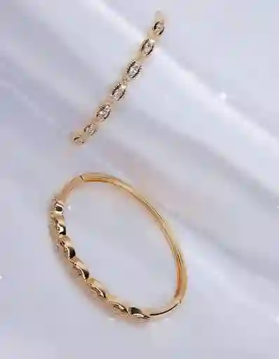 Manilla Tipo Brazalete Dorado Saturno Brillante