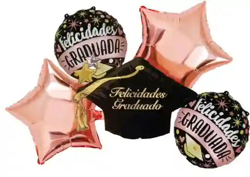 Grado Bouquet De Globos Decorativo Felicidades Graduada X5