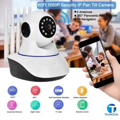 Camara De Vigilancia Ip Wifi 5 Antenas
