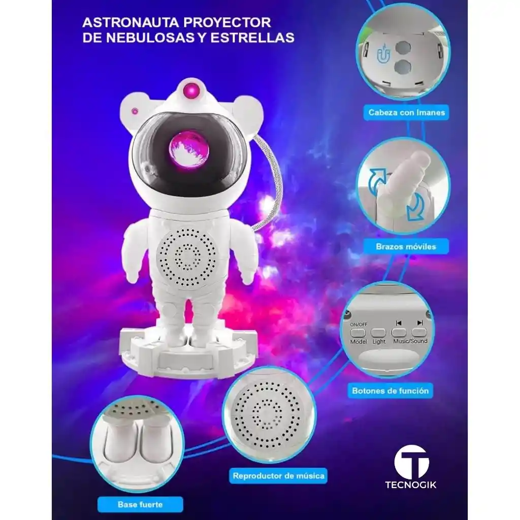 Astronauta Proyector De Luces Con Parlante