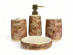 Set Baño Cerámica 4 Piezas Bath Collection Diseño Marmol