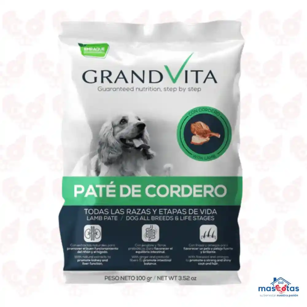 Alimento Humedo Grand Vita Perro Paté Cordero 100 G