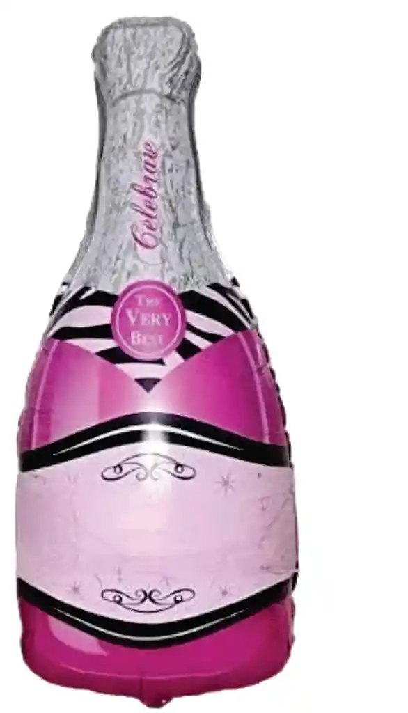 Globo Metalizado Botella Champaña Rosada 14´´