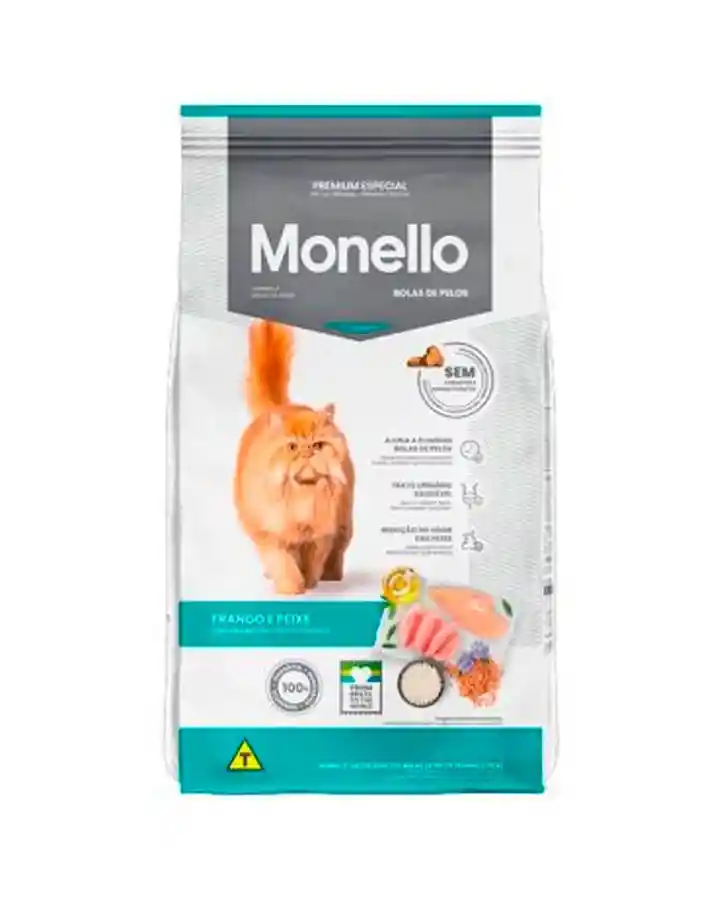 Monello Gato Bolas De Pelo Pescado Y Pollo 1 Kg