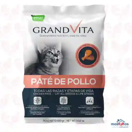 Alimento Humedo Grand Vita Gato Paté Pollo 100 G