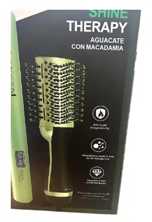 Combo Cepillo Electrico Y Plancha Therapy Aguacate Con Macadamia