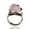 Anillo Cuarzo Amatista En Bruto Unisex Ajustable + Estuche