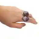 Anillo Cuarzo Amatista En Bruto Unisex Ajustable + Estuche