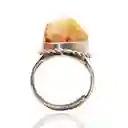 Anillo Cuarzo Citrino En Bruto Unisex Ajustable + Estuche