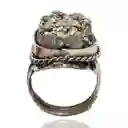 Anillo Cuarzo Pirita En Bruto Unisex Ajustable + Estuche