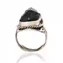 Anillo Cuarzo Turmalina En Bruto Unisex Ajustable + Estuche