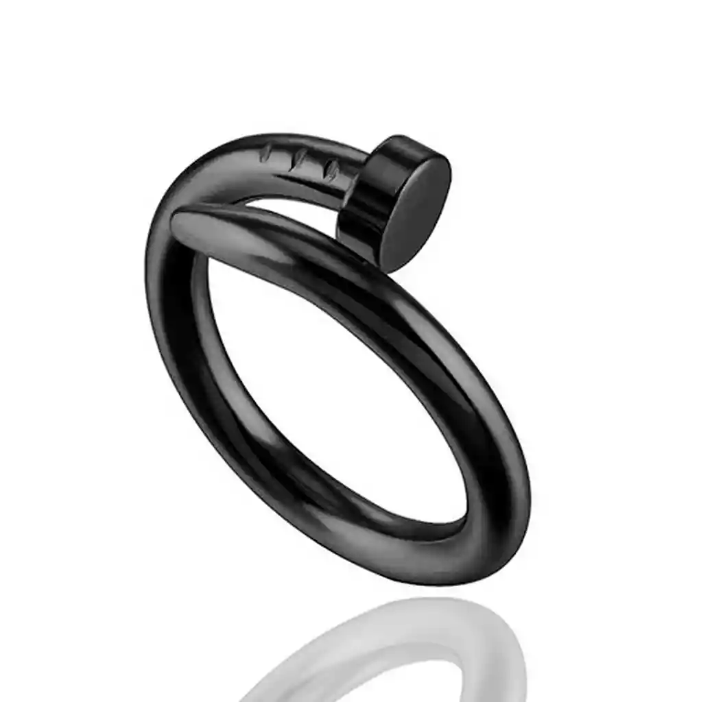 Anillo Clavo Negro Talla 8 + Estuche