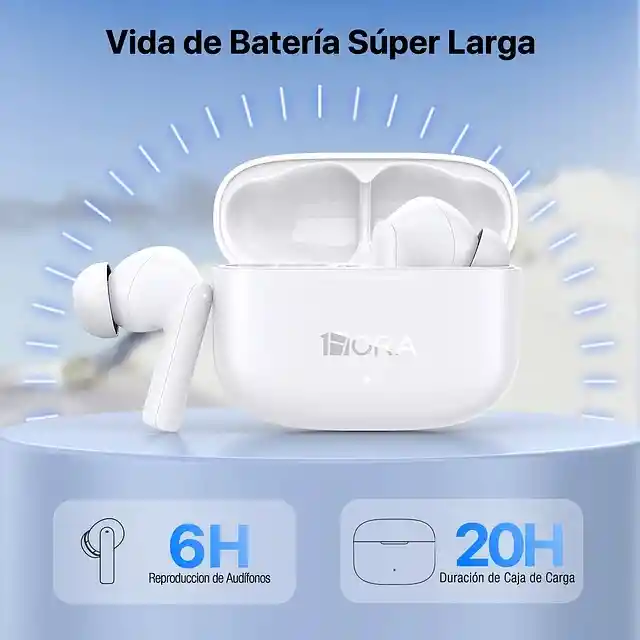 Audifonos Inalambricos Bluetooth 1hora Aut206 Blanco