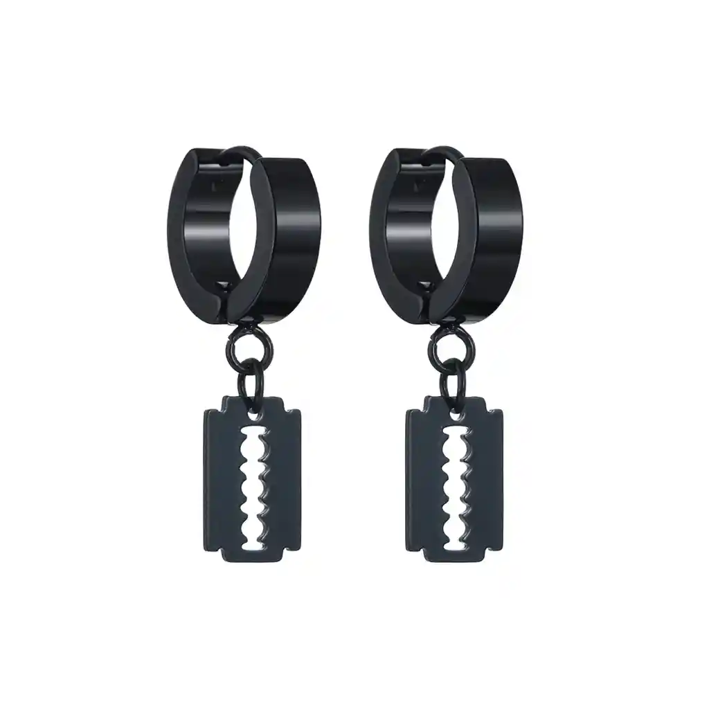 Aretes Candonga Cuchilla Acero + Estuche