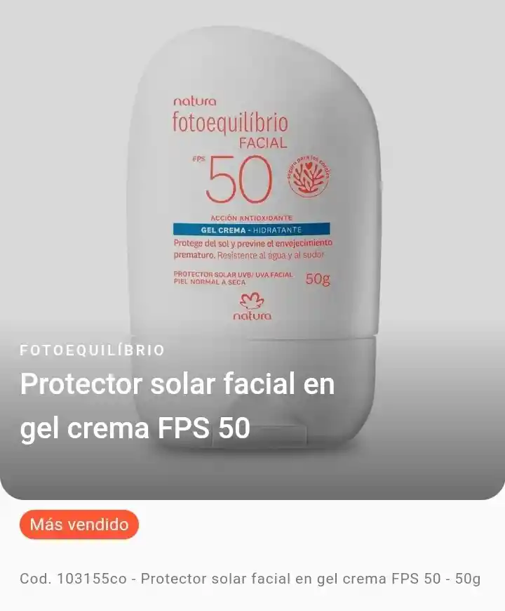 Natura - Loción Protectora Facial - Piel Normal A Seca - Fps50