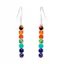 Aretes Mujer Cuarzo 7 Chakras Proteccion Energia + Estuche