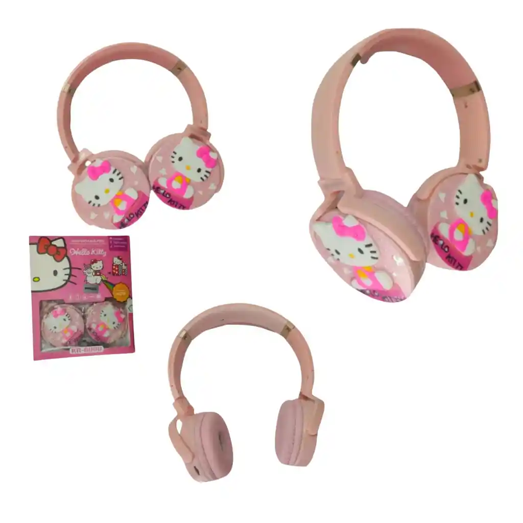 Auricular Diadema Bluetooth Niños Diseños Clases Virtuales Inalambrica Hello Kitty Rosa