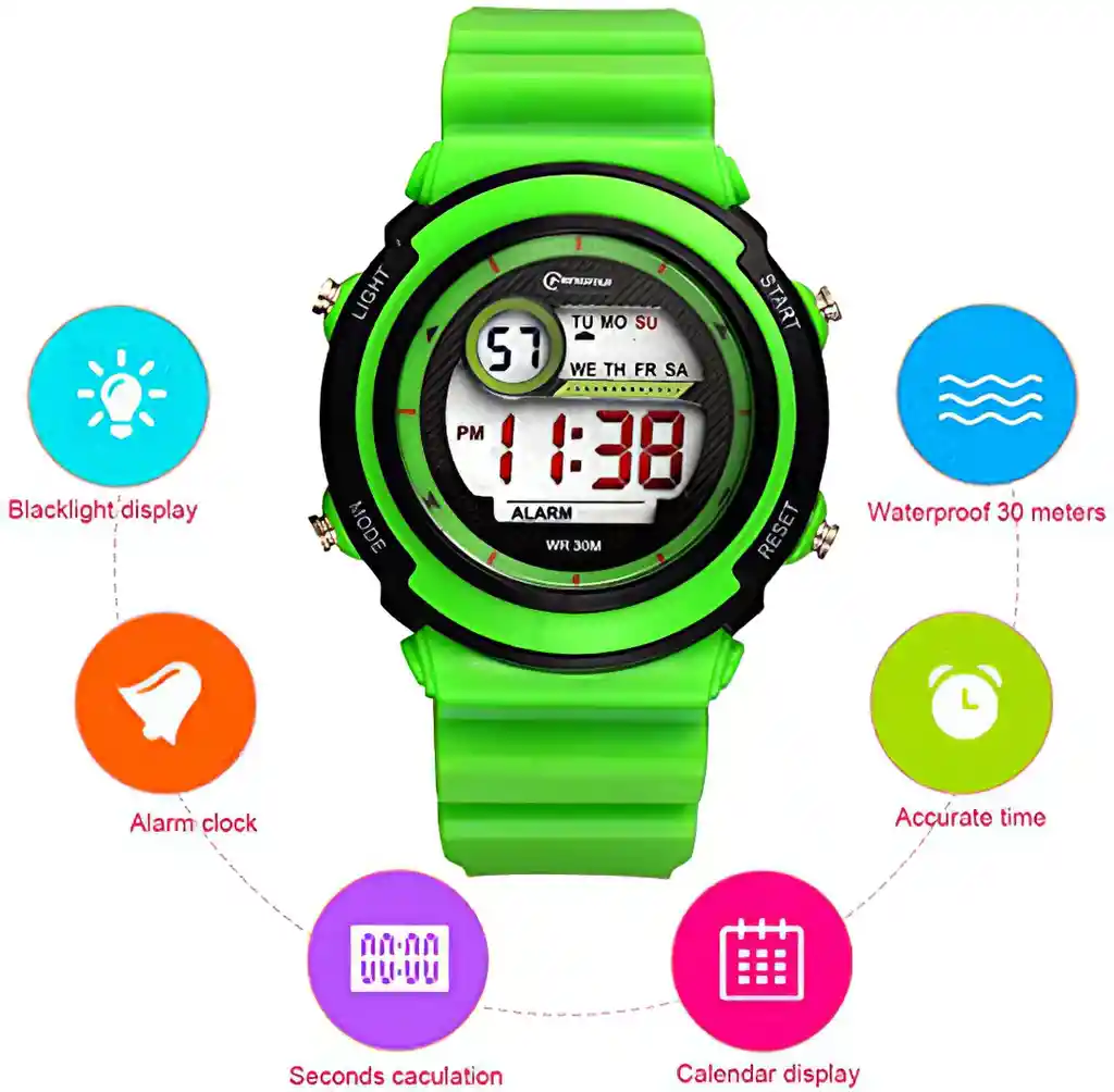 Reloj Niño Niña Digital Impermeable + Estuche