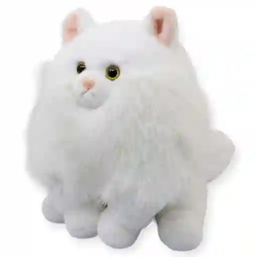 Gato De Peluche Blanco En Finas Texturas