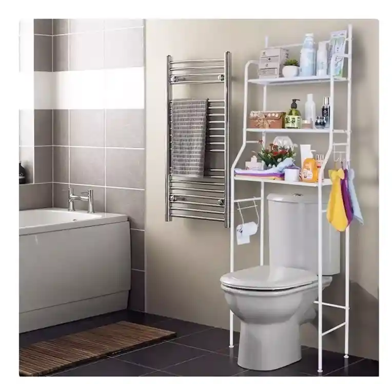 Organizador De Baño Estantería Mueble Ahorrador De Espacio 3 Color Blanco