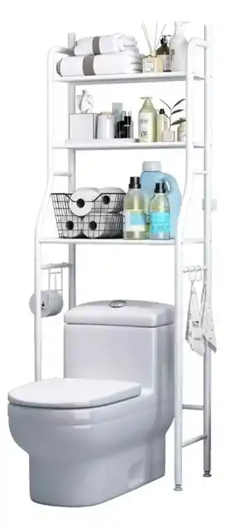 Organizador De Baño Estantería Mueble Ahorrador De Espacio 3 Color Blanco