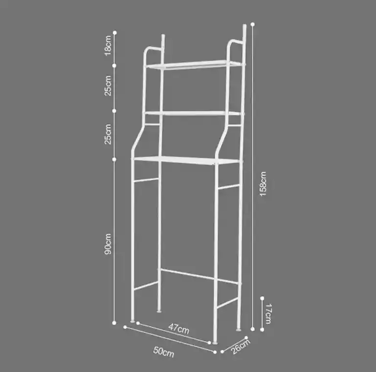 Organizador De Baño Estantería Mueble Ahorrador De Espacio 3 Color Blanco