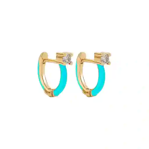 Candongas Aretes Colores Gema Azul