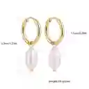 Candongas Aretes Pendientes Doradas Baño En Oro Colgante Transparente