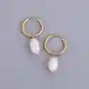 Candongas Aretes Pendientes Doradas Baño En Oro Colgante Transparente