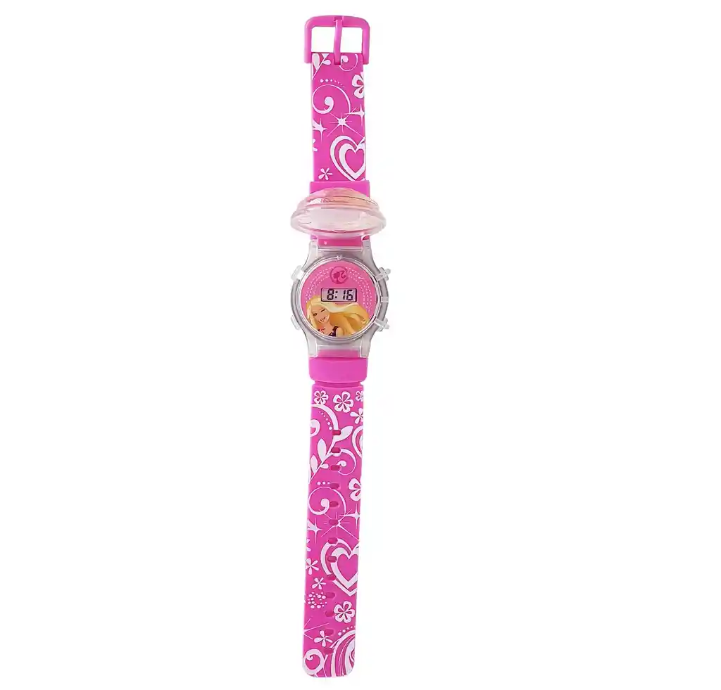 Reloj Niñas Digital Luces Tapa Infantil Barbie 3d