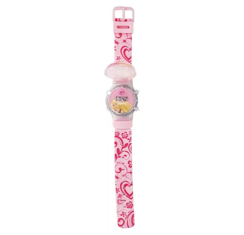 Reloj Niñas Digital Luces Tapa Infantil Barbie 3d