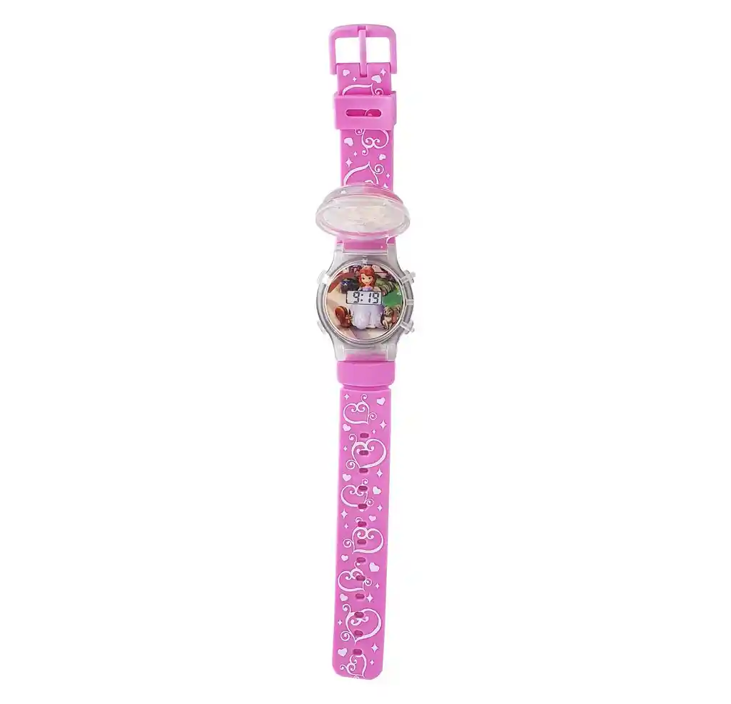 Reloj Niñas Digital Luces Tapa Infantil Princesa Sofia 3d