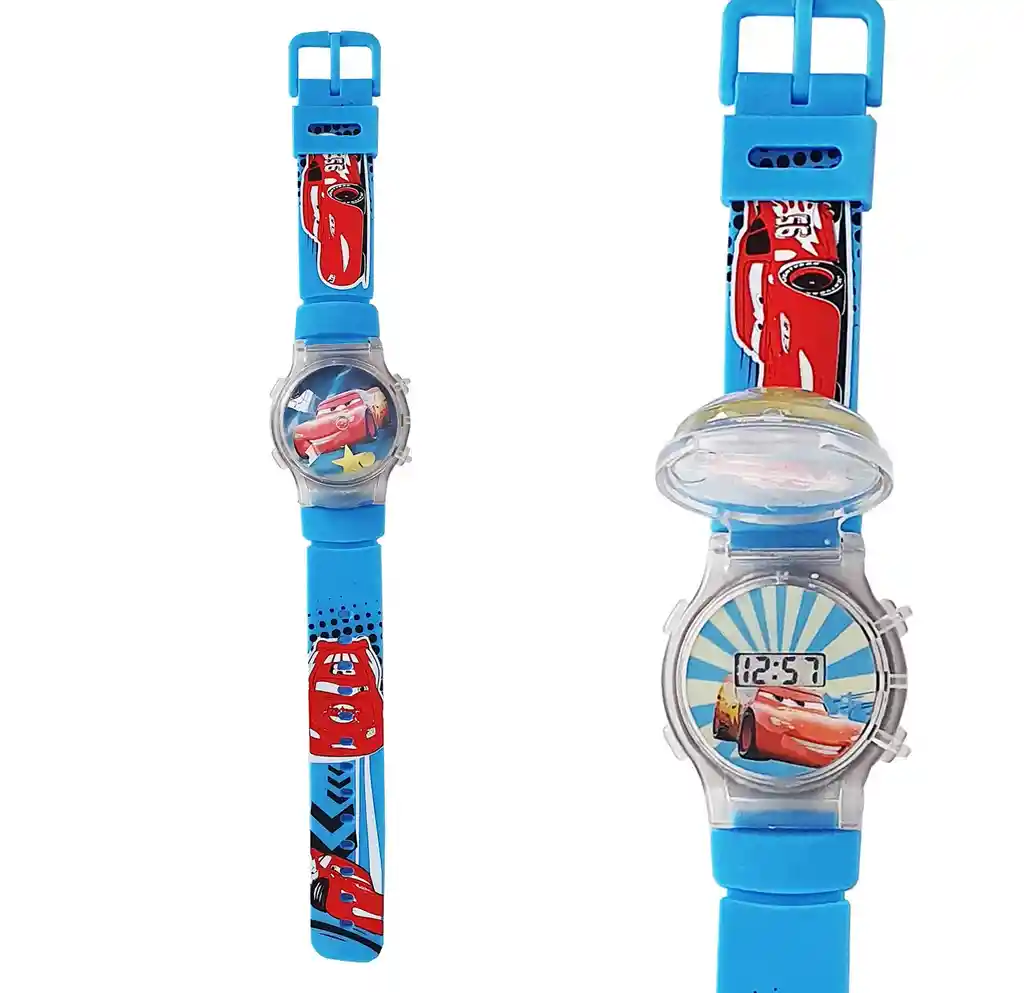 Reloj Niños Digital Luces Tapa Infantil Rayo Macqueen 3d