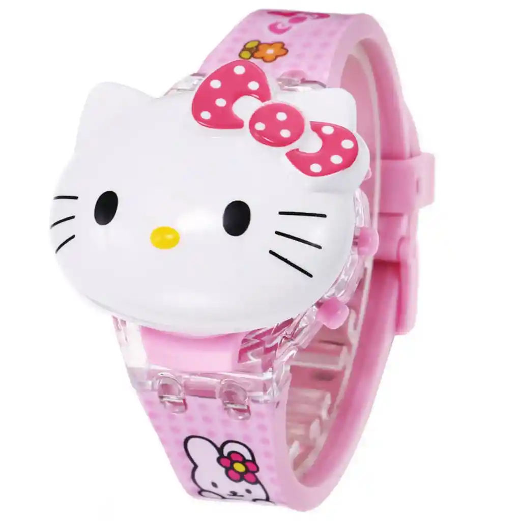 Reloj Niñas Digital Luces Sonido Tapa Infantil Hello Kitty