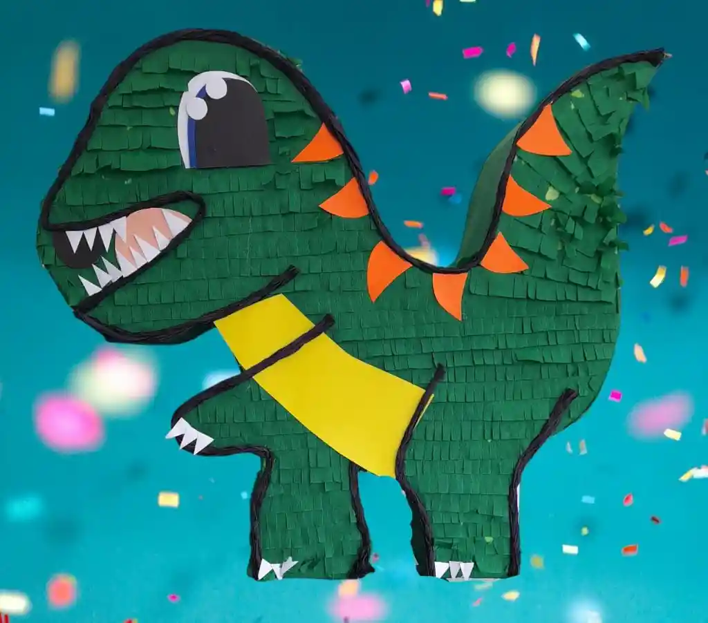 Piñata Fiesta Dinosaurio Papel Confetti