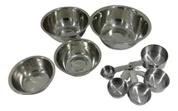 Kit Cocina Cucharas Medidoras + Platos Bowl Mezclar Utensilios Cocina