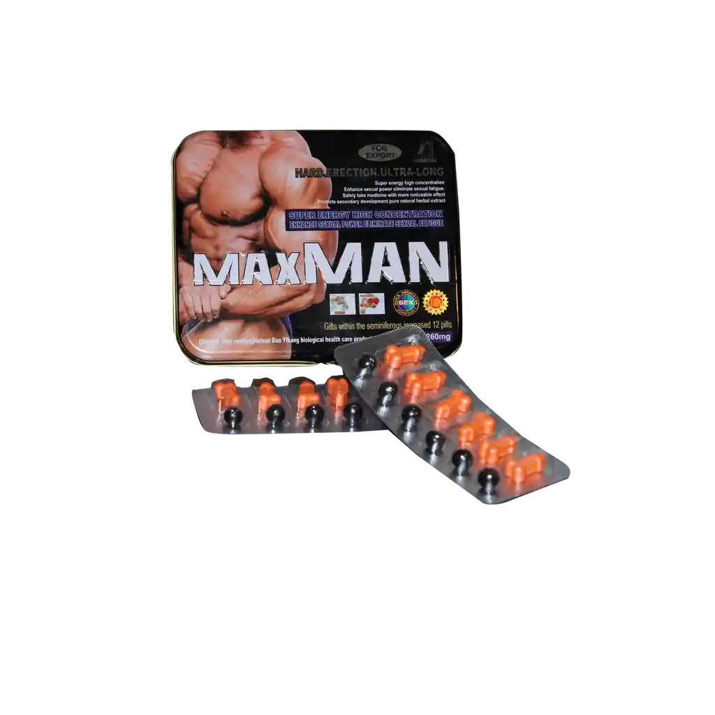 Max Man Caja Completa 12 Cap Potenciadoras Y 12 Cap Retardantes