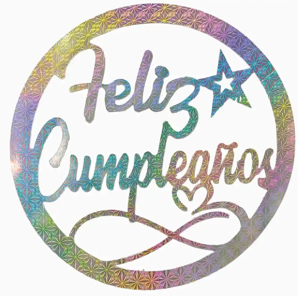 Letrero Feliz Cumpleaños Plata