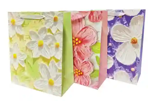 Bolsa De Regalo Estampada De Flores 32 X 26 Cm
