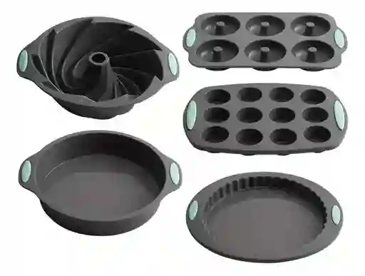 Set Moldes En Silicona Para Hornear Muffins Tartas Donas