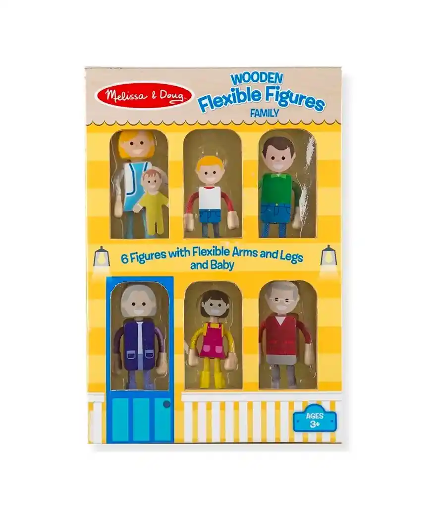 Juego Figuras Creatividad Flexibles Familia De Madera Niños