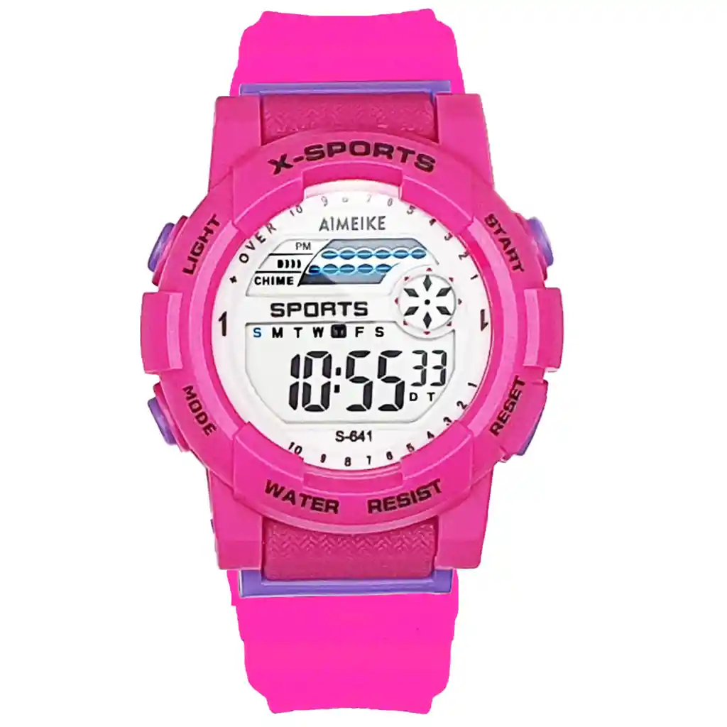 Reloj Digital Resistente Al Agua 30 M Unisex Luces+ Estuche