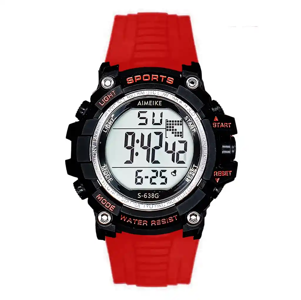 Reloj Digital Resistente Al Agua 30 M Sports Luces+ Estuche